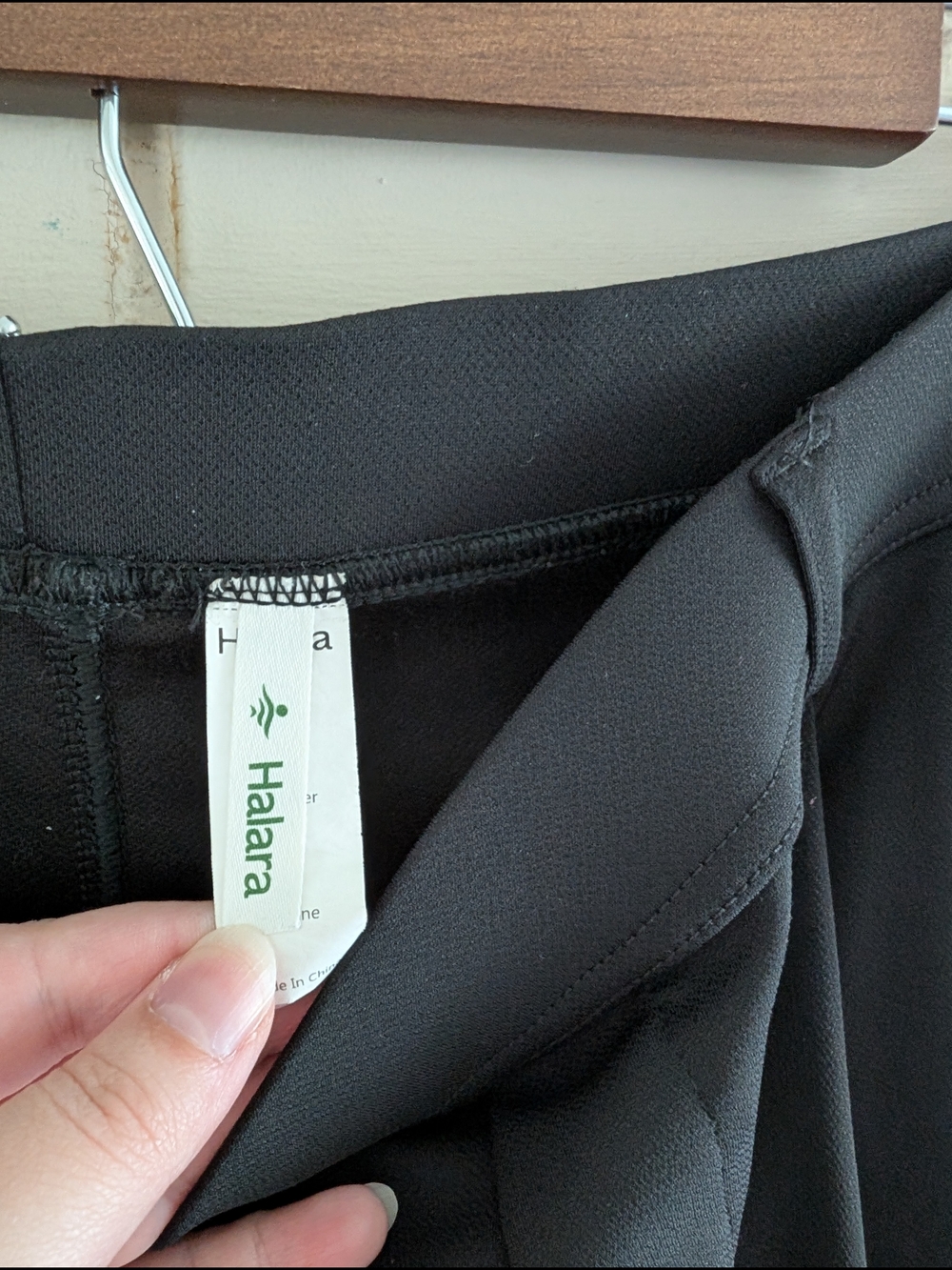 HALARA L Regular Flex High Waisted Pocket Straight Leg Crepe Work Pants Black - Picture 6 of 11